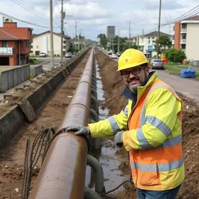 Tubulação Lauro de Freitas alagamentos Caji